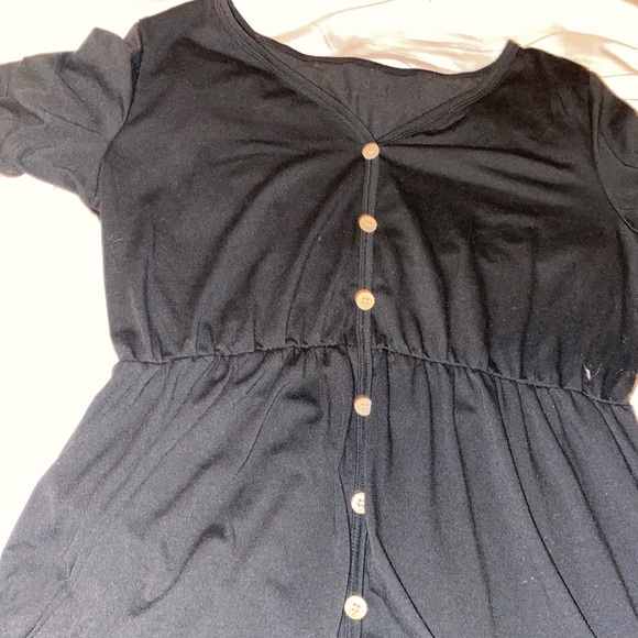 button front v-neck dress - Picture 3 of 3